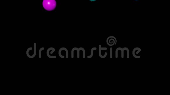 用不同颜色的球落并填充屏幕的动画五颜六色的背景无缝4K环视频的预览图