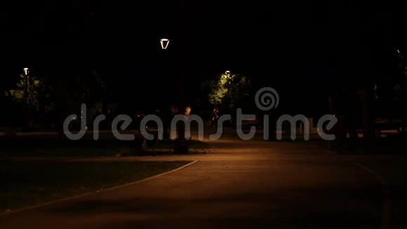 晚上在公园散步视频的预览图