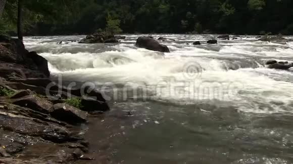 田纳西州东部Ocoee河上的静态白水视频的预览图