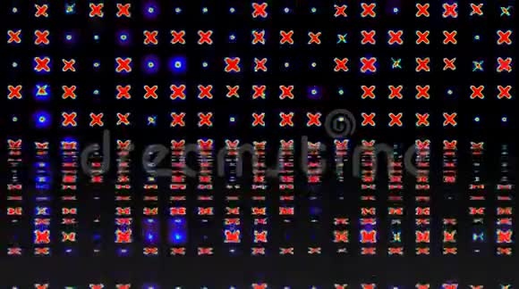 明亮的光调节点的运动光波五颜六色有黑色的背景视频的预览图