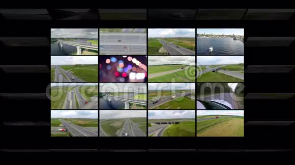 运输蒙太奇空中交通货物送货运输背景为您的视频视频的预览图