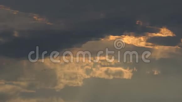 森林湖中倒映着灰白云彩的艺术云景视频的预览图