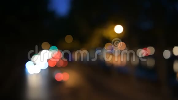 夜城街头彩灯bokeh背景视频的预览图