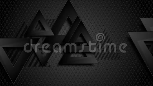 网格背景视频动画中的黑色抽象三角形视频的预览图