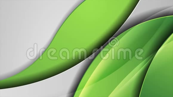 绿色和灰色抽象光泽波公司视频动画视频的预览图