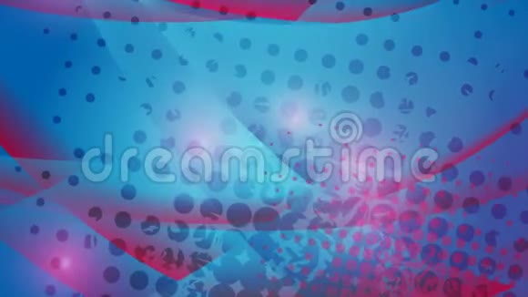 蓝紫色波状运动背景半色调视频的预览图