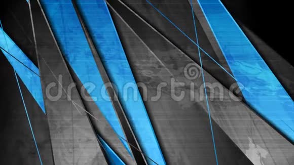 蓝色和灰色条纹的抽象技术公司运动背景视频的预览图