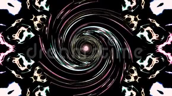明亮的光调节光波的运动五颜六色在黑色的背景下视频的预览图