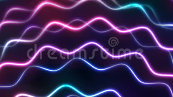 绚丽多彩的霓虹抽象波视频动画视频的预览图