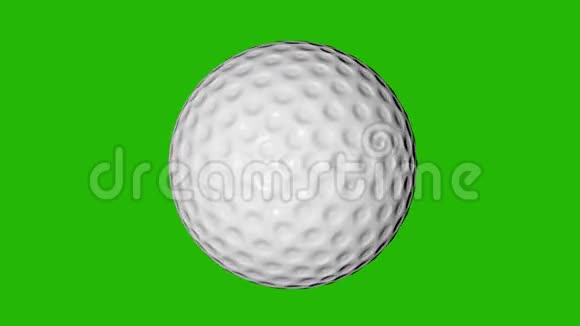 高尔夫球在绿色屏幕上快速旋转3D动画视频的预览图