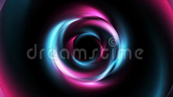 闪烁的蓝色和粉红色光滑圆圈抽象技术运动背景视频的预览图