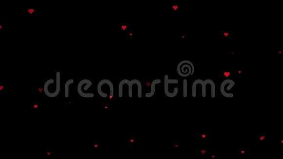 心脏的背景情人节贺卡动画3月8日女子日黑色飞心动画视频的预览图