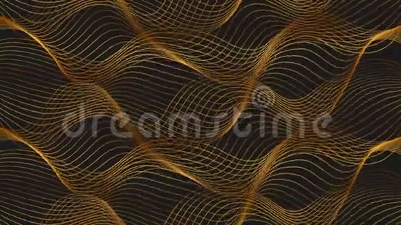 亮的金色波浪抽象视频动画视频的预览图
