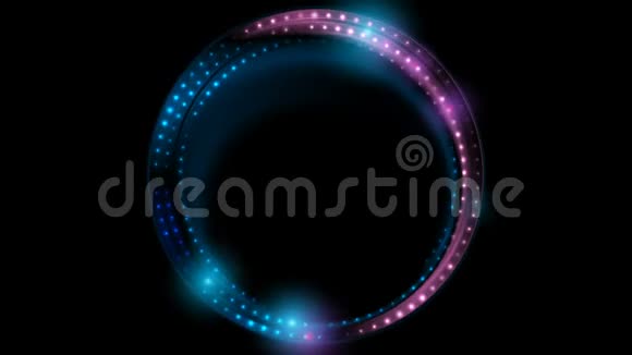 霓虹灯抽象蓝紫圆圈视频动画视频的预览图