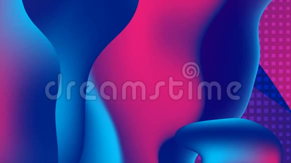 抽象蓝紫色霓虹灯液体波运动背景视频的预览图
