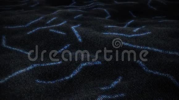 抽象流动光滑布面分形波背景网格网格的点与移动发光条纹线条无缝鞋视频的预览图
