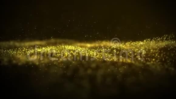 从闪烁的粒子中提取流动的光滑表面分形波背景网格点的网格无缝循环动画视频的预览图