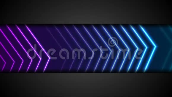 紫蓝抽象霓虹箭科技视频动画视频的预览图