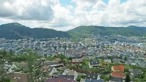 卑尔根挪威航空景观视频的预览图