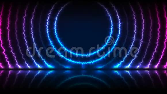 蓝紫色霓虹灯电动圈技术视频动画视频的预览图
