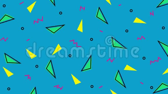 抽象蓝色图案背景有三角形圆形线条和锯齿形视频的预览图