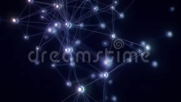 数字技术信息网络化理念抽象网络网格旋转带有自由度模糊的无缝循环三维动画视频的预览图
