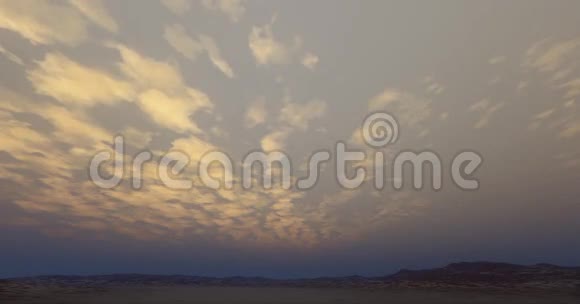黄昏时分戈壁荒野飞云视频的预览图