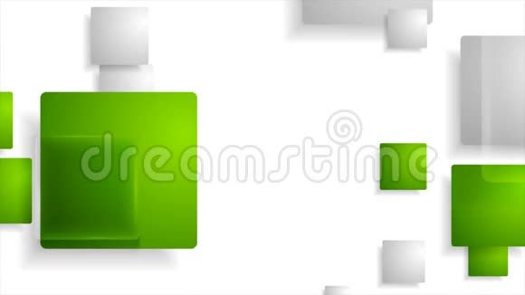 抽象的灰色和绿色技术方块视频动画视频的预览图