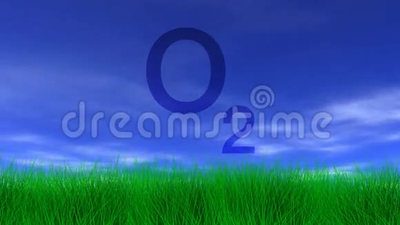 氧气绿草和蓝天视频的预览图