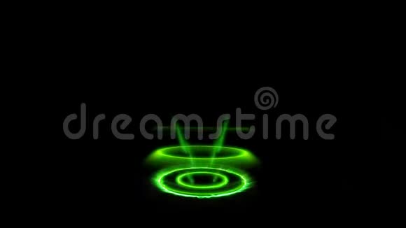 动画绿光效果为传送器在黑色背景视频的预览图