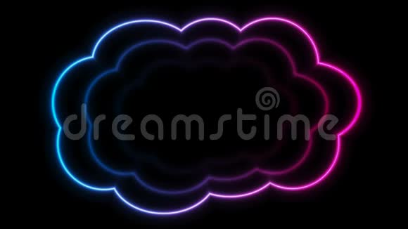 蓝色和紫色霓虹彩云抽象视频动画视频的预览图