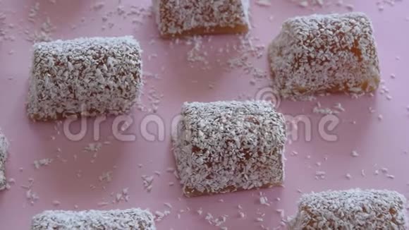 东方糖的乐趣静物美食摄影洛库姆土耳其传统的快乐视频的预览图