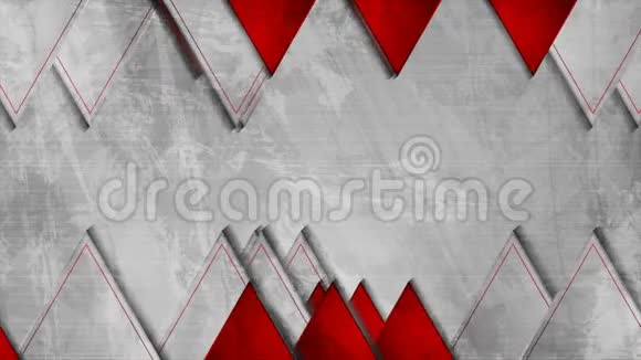 灰色和红色三角形抽象网格视频动画视频的预览图