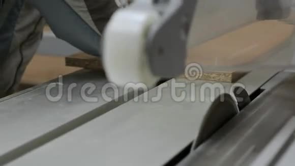 现代滑动台锯木工机械在木工和家具厂切割面板视频的预览图