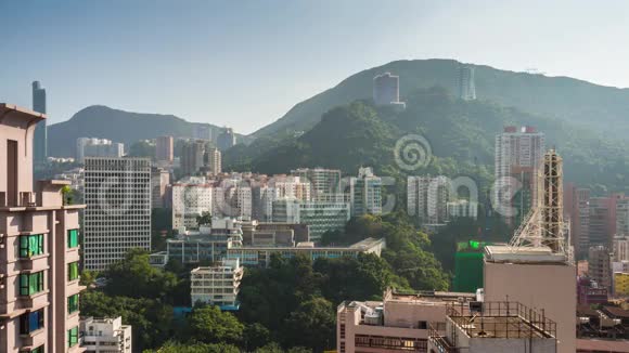 夏季天景香港天台山全景4k时间流逝中国视频的预览图