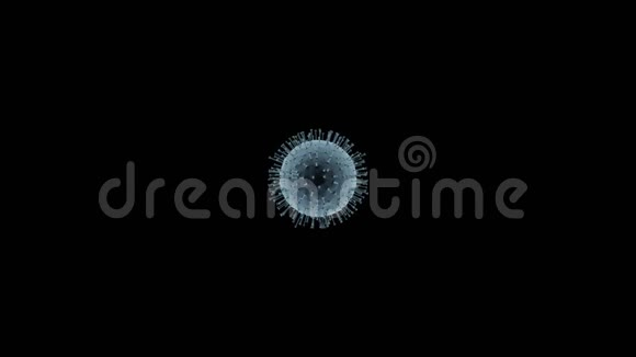 轮状冠状病毒covid19病毒分子在黑色背景下分离视频的预览图