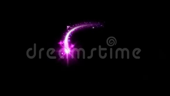 动画紫光和白光闪烁在黑色背景上视频的预览图