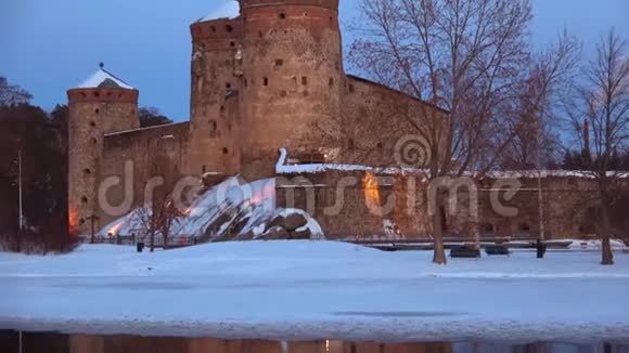 观奥拉文林纳堡垒三月暮芬兰萨文林纳视频的预览图