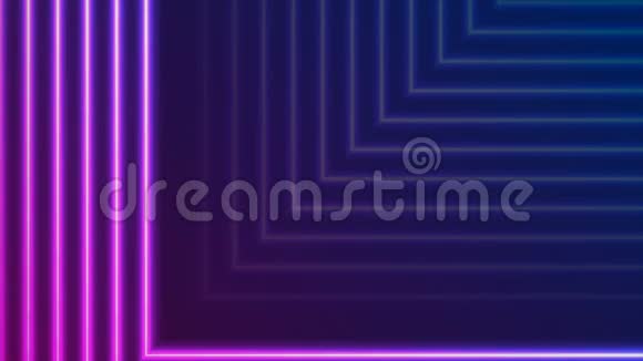 蓝紫氖激光线抽象未来几何运动背景视频的预览图
