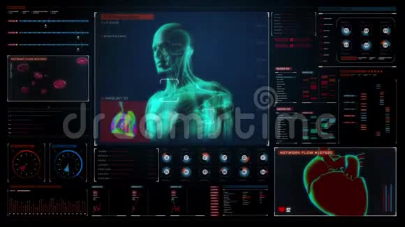 扫描数字医学显示中的人体三维医学用户界面视频的预览图