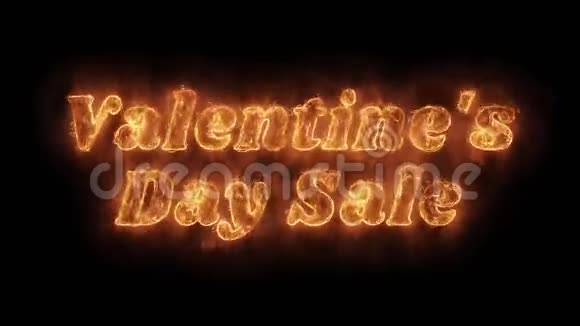 情人节卖词热动画燃烧现实火焰循环视频的预览图