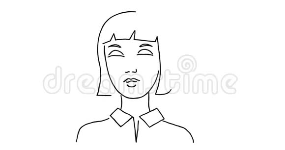 2D动画一个女人说话和微笑视频的预览图