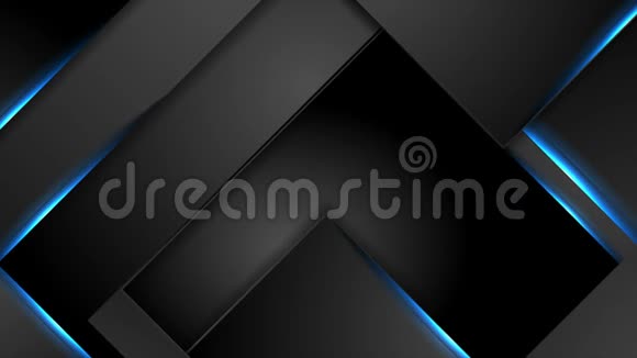 黑色技术抽象视频动画蓝色霓虹灯激光线视频的预览图