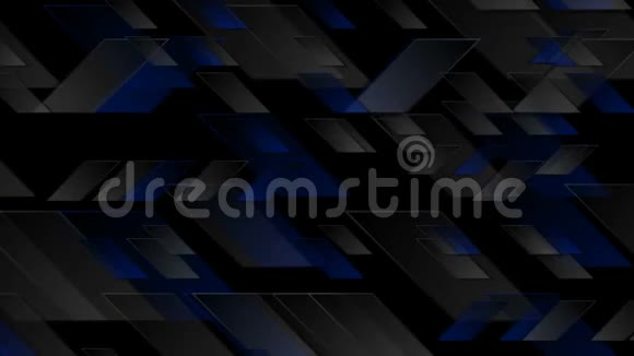 深蓝色和黑色科技几何抽象视频动画视频的预览图