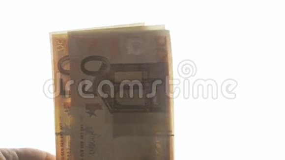 钱剪影50欧元钞票秀视频的预览图