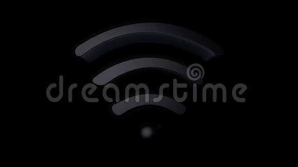 动画的wifi符号黑色和建立连接蓝色的透明背景阿尔法视频的预览图