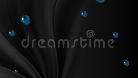 黑色抽象波浪形背景蓝色光泽圆视频的预览图