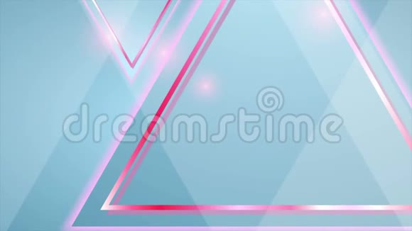 蓝色和粉色抽象几何运动背景视频的预览图
