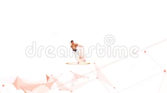 空手道手具抽象线条白色背景视频的预览图