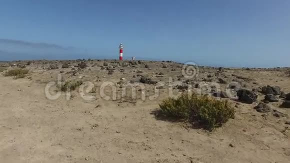 加那利群岛Fuerteventura托斯顿灯塔的景色靠近埃尔科蒂洛渔村2016年9月3日视频的预览图